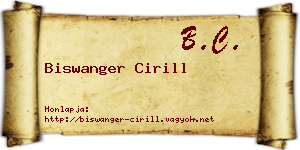 Biswanger Cirill névjegykártya